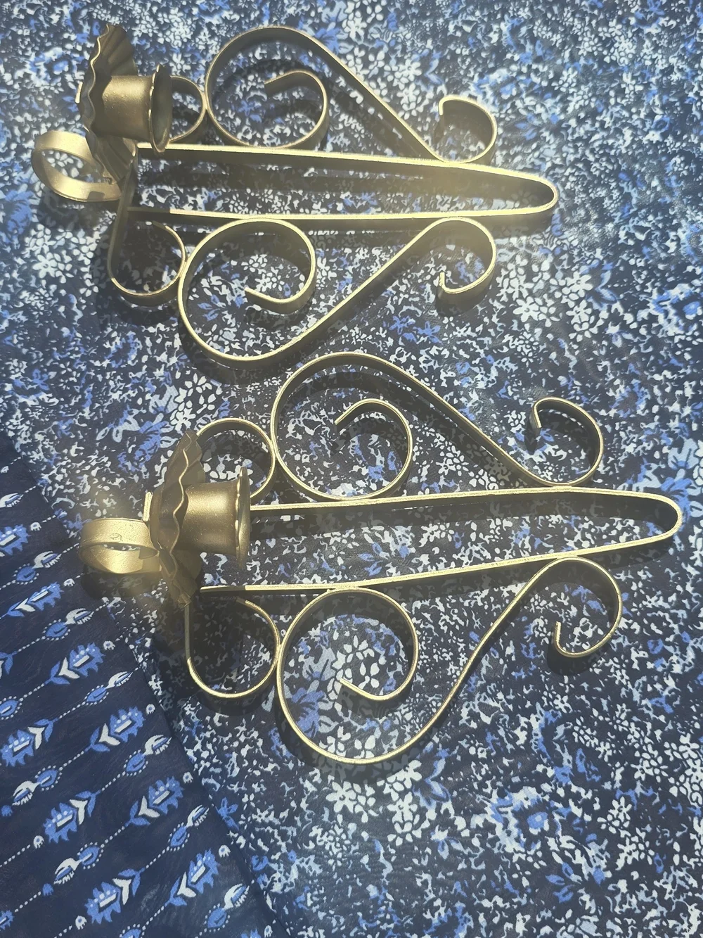 Gold Metal Wall Candle Sconces